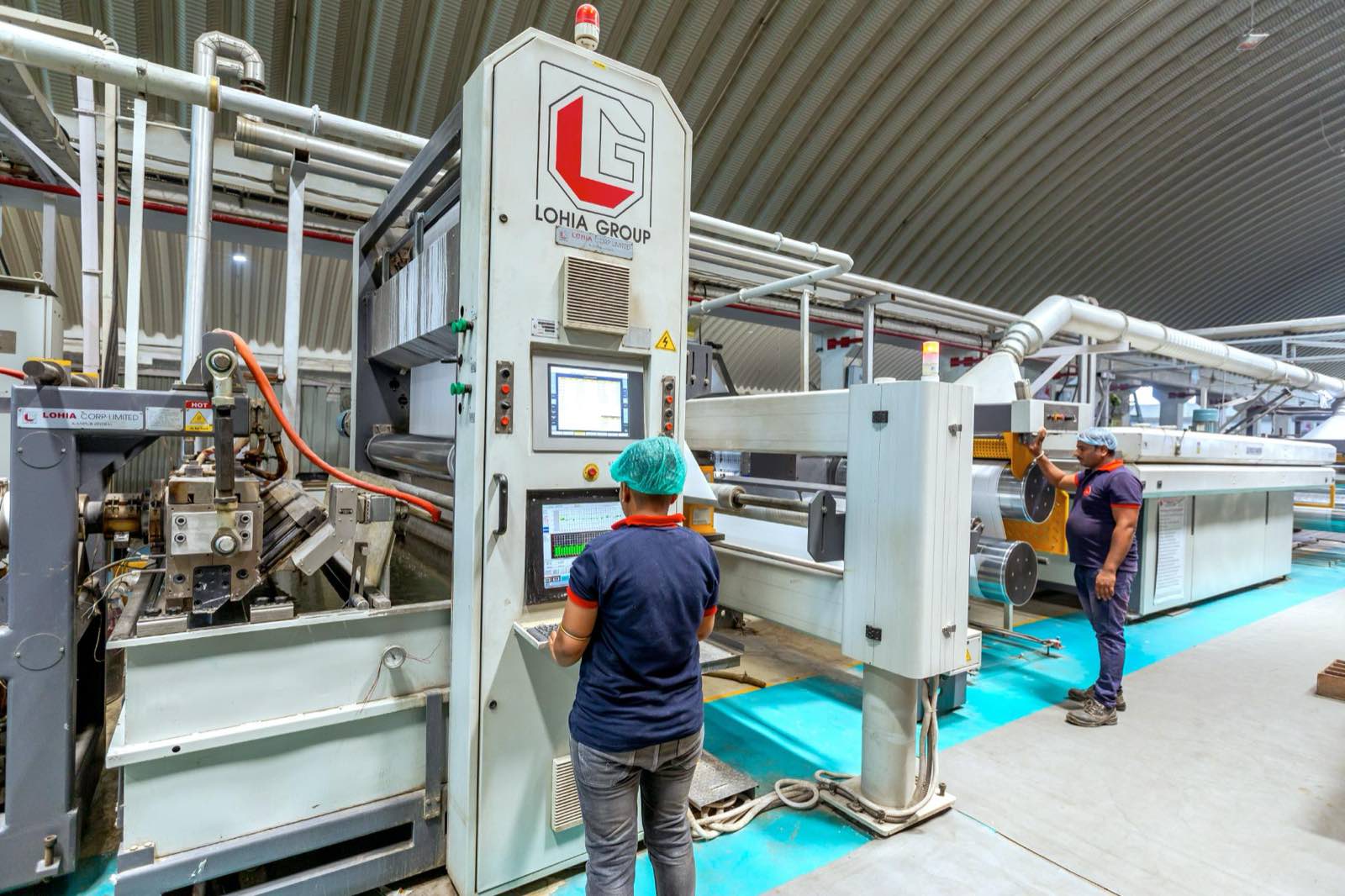 The PP tape extrusion plant at Pegma, where raw resin becomes fabric